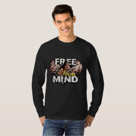Motiverande grafisk långärmad t-shirt för män