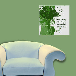 Motiverande Grönt Paint Splatter Poster