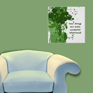Motiverande Grönt Paint Splatter Poster