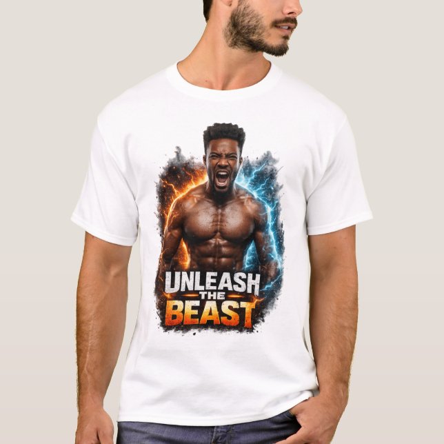 Motiverande Gym & Fitness Kraftmugg T Shirt (Framsida)