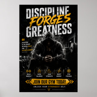 Motiverande gym- och fitnessaffisch poster