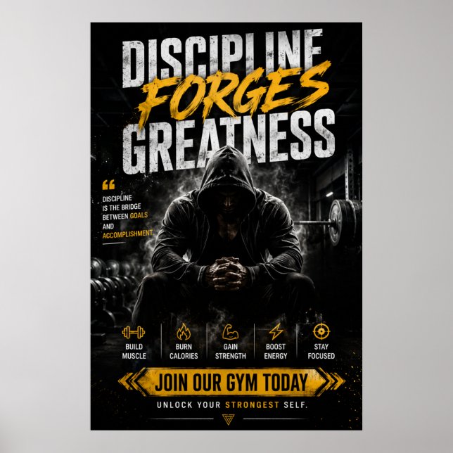 Motiverande gym- och fitnessaffisch poster (Framsidan)