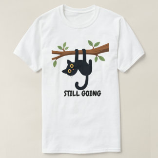 Motiverande Hängande Kattdesign T Shirt