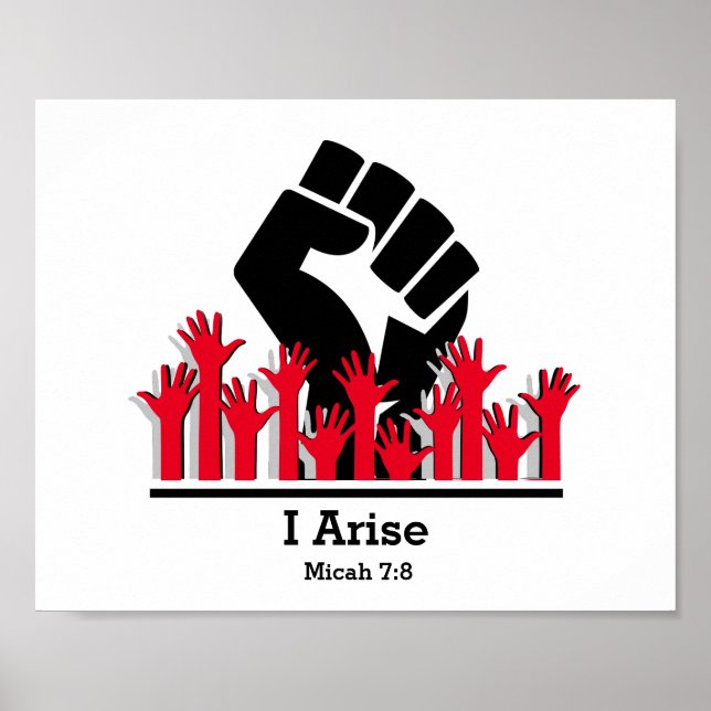 Motiverande I RESER MIG Micha 7:8 Kristet Poster (Framsidan)