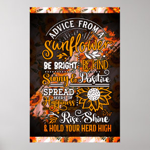 Motiverande inspirationsljud från en solrosa poster