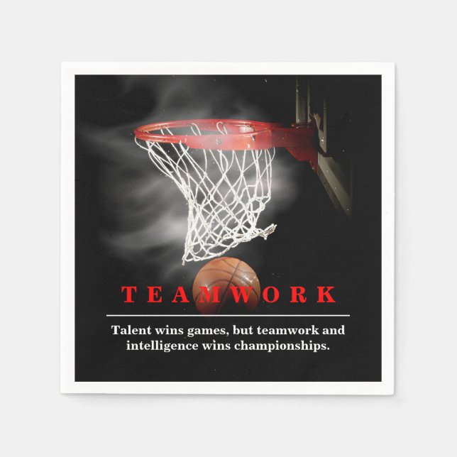 Motiverande inspirerande för lagsport - basket pappersservett (Framsidan)