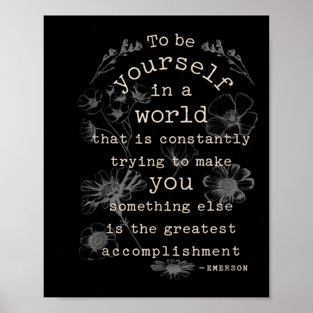 Motiverande inspirerande litteraturcitat design poster (Framsidan)