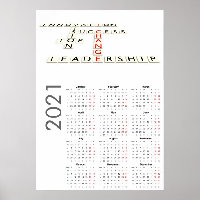 Motiverande kalender 2021 affisch (Framsidan)