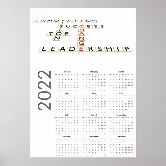 Motiverande kalender 2022 Affisch (Framsidan)
