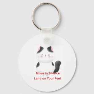 Motiverande katt-grafik nyckelring