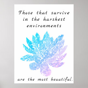 Motiverande konst blå och rosa poster