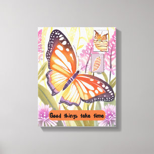 Motiverande konst - Bra sak tar tid - Canvas
