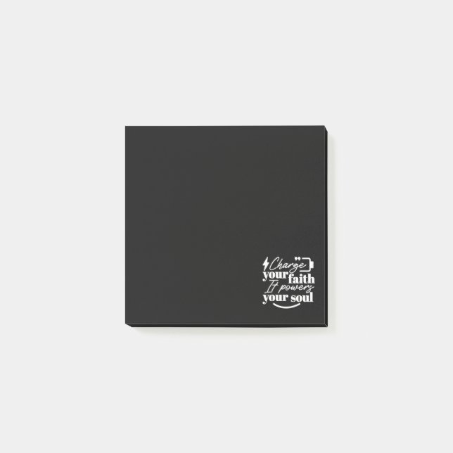 Motiverande kristet citat – Ladda din tro Post-it Block (Framsida)