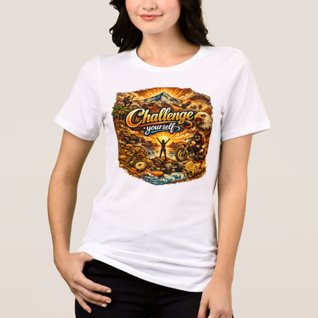 Motiverande Kvinnor Vit T-shirt (Framsida)