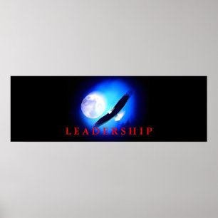 Motiverande ledarskap som flyger Eagle Blue Poster