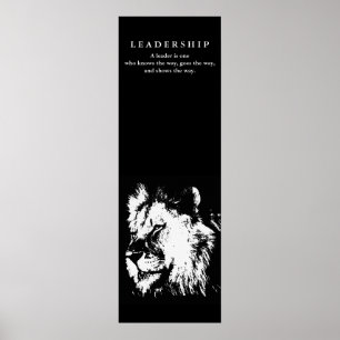 Motiverande ledarskapsoffert Lejon Black White Poster