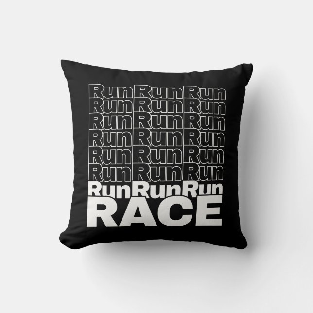 Motiverande löparcitatt för löpare under utbildnin kudde (Framsida)