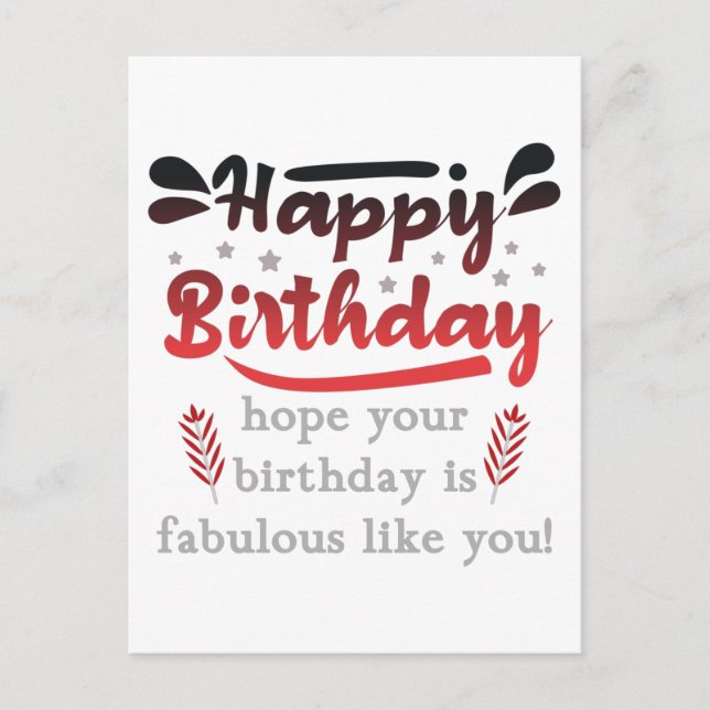 Motiverande lyckönskningar på födelsedagen. vykort (Framsida)