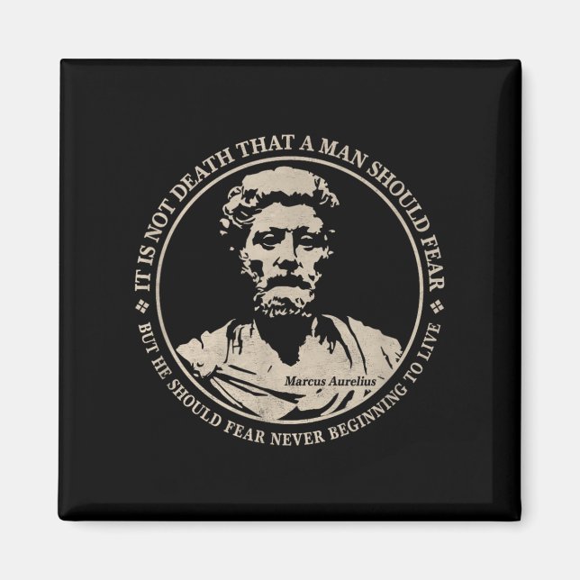 Motiverande Marcus Aurelius citat av rädsla Magnet (Framsidan)