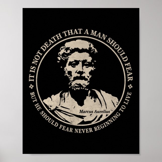 Motiverande Marcus Aurelius citat av rädsla Poster (Framsidan)