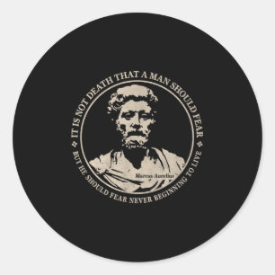 Motiverande Marcus Aurelius citat av rädsla Runt Klistermärke