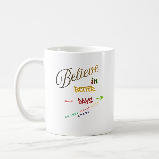 Motiverande Minimalistisk Modern Textdesign Kaffemugg (Vänster)
