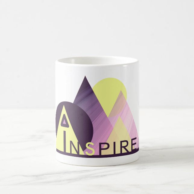 Motiverande Modern Konst "INSPIRE" Klassisk Mugg (Center)