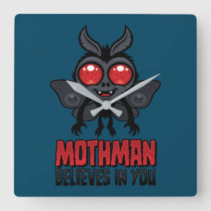 Motiverande Mothman Tro På Dig Fyrkantig Klocka