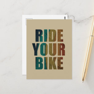 Motiverande Mountainbike-citat - Roligt cykling Vykort