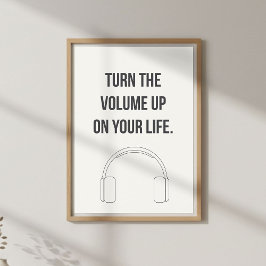 Motiverande Musikcitat. Positiv Energi Poster