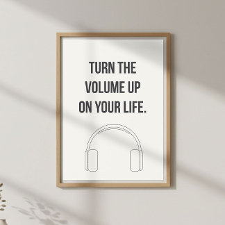 Motiverande Musikcitat. Positiv Energi Poster
