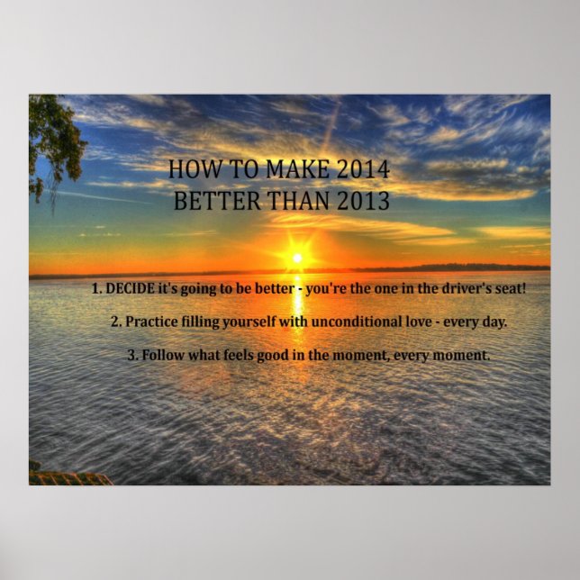 Motiverande nyårsresolution Poster 2014 (Framsidan)