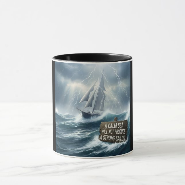 Motiverande Ocean Storm Konst Mugg (Center)