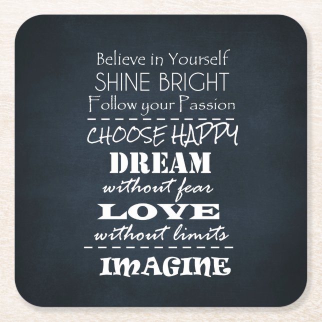 Motiverande offertbekräftelse underlägg papper kvadrat (Framsidan)