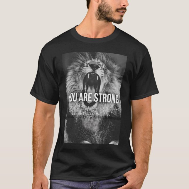 Motiverande Ord - du är stark T Shirt (Framsida)