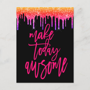 Motiverande ord i dag Fantastisk Glitter Vykort