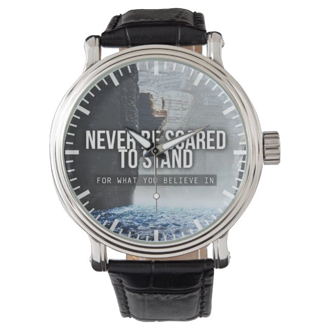Motiverande Ord - stå för vad du tror på Armbandsur (Framsida)
