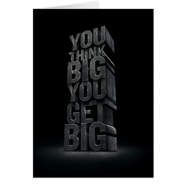 Motiverande Ord - Tänka Big, Get Big Hälsningskort (Framsidan)