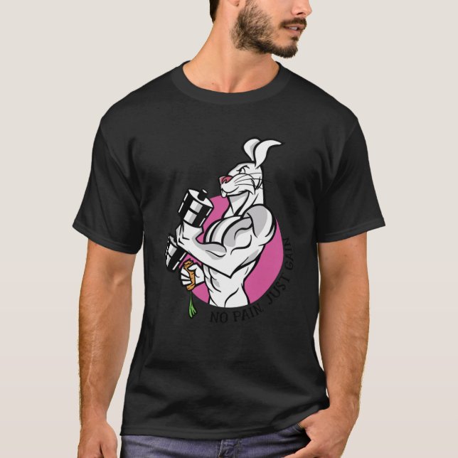Motiverande övningskörning Ote Workout Rabbit Gym T Shirt (Framsida)