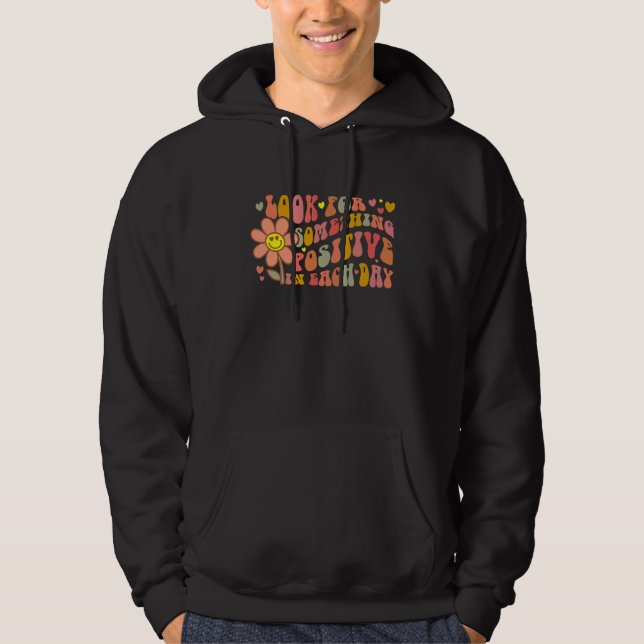 Motiverande Positiv Retro Citat Bekräftelse Stro Hoodie (Framsida)