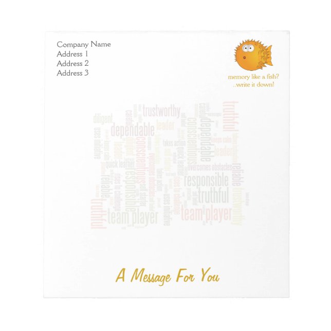 Motiverande positiva Ord #4-värden Anteckningsblock (Framsida)