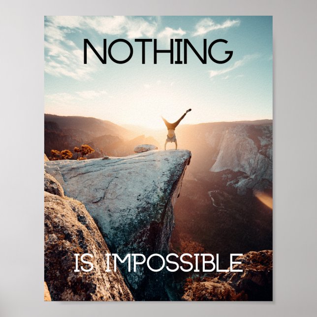 Motiverande Poster klättring Inget är omöjligt (Framsidan)