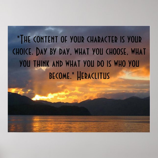 Motiverande Poster med citat från Heraclitus (Framsidan)