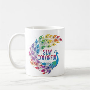 Motiverande regnbågsfågel "Stanna färgrik" Kaffemugg