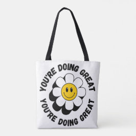 Motiverande Retro-Leende Handlederbag - Positiv Vi Tygkasse