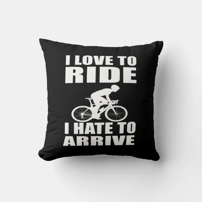 Motiverande, roliga cykelcitat kudde (Framsida)