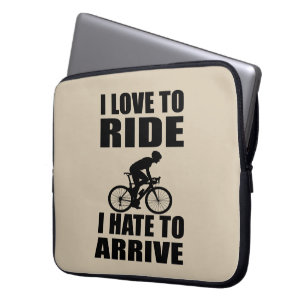 Motiverande, roliga cykelcitat laptop fodral