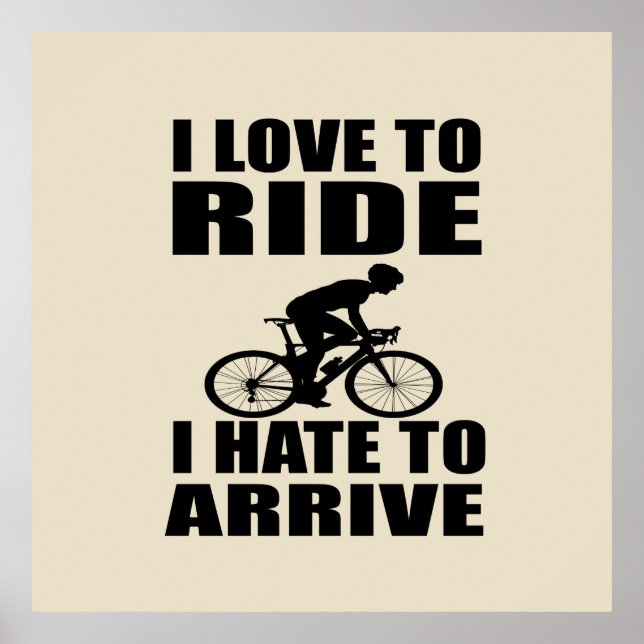Motiverande, roliga cykelcitat poster (Framsidan)