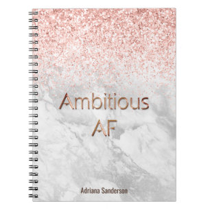 Motiverande Rosa Guld Glitter Personlig  Anteckningsbok