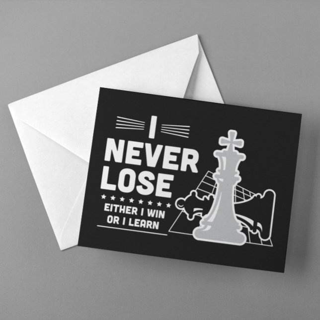 Motiverande Schackcitat Aldrig Förlora  Vykort (Motivational Never Lose Chess Quote Postcard)